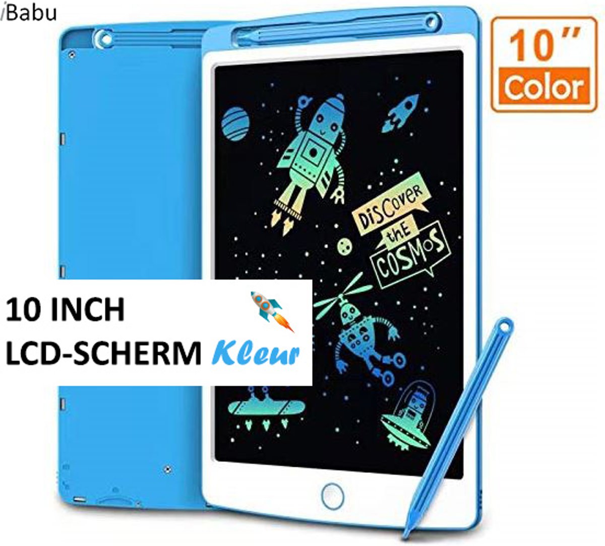 iBabu ™ - LCD Tekentablet - Tekenbord voor kinderen | 10 INCH kleurrijke digitale display | Grafische draagbaar tablet met geheugenslot | Leuke tekenbord